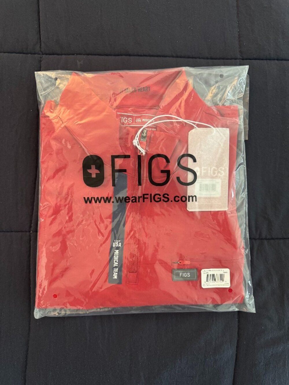 FIGS x Team USA Polo Scrub Top and Pant set - TEAM USA RED (BRAND NEW w tags)